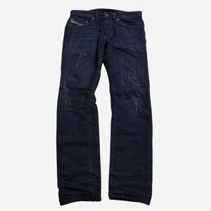 Mens Diesel Braddom Y2K Grunge Punk Skater Streetwear Straight Dark Wash Jeans